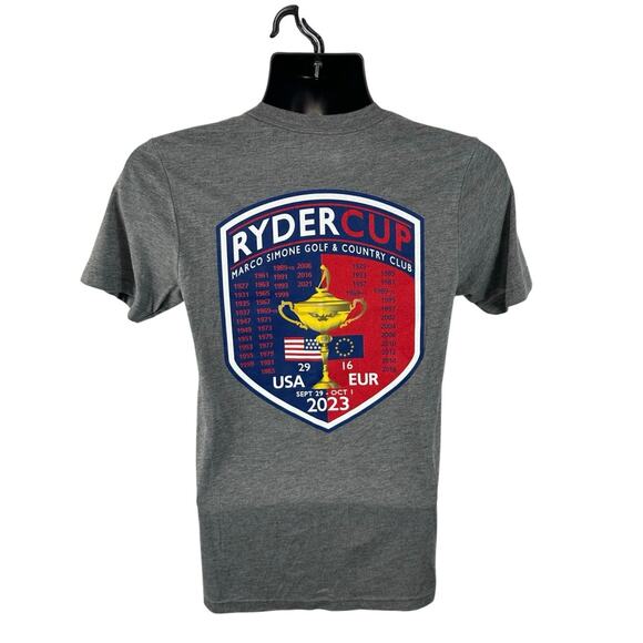 Ryder Cup 2023 Graphic Tee NEW Size Small Grey Marco Simone Rome, Italy - Picture 2 of 10